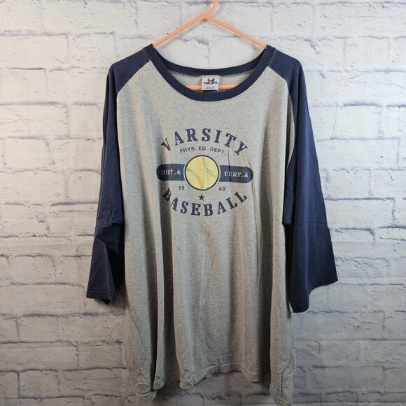 Vintage Tee Jays Varsity Baseball Raglan 3/4 sleeve mens 3XL - Picture 1 of 5